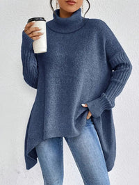 Sarah | Maglione a collo alto in maglia a coste oversize