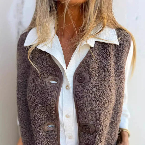 Emily | Gilet classico quotidiano con bottoni sul davanti