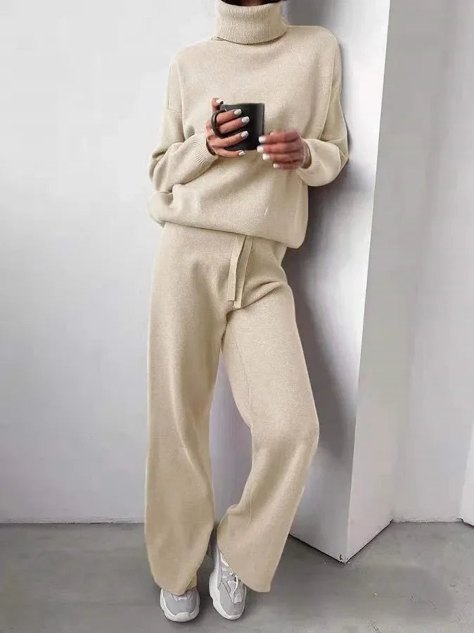 Marina | Elegante e confortevole completo a maglia a due pezzi con dolcevita