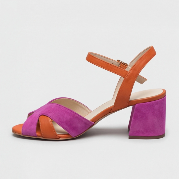 Amanda | Orthopedic Heels – Modern Color Block Design for Women