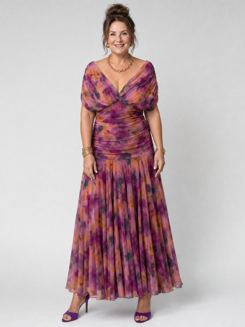 Calen | Off Shoulder Midi Dress – Lightweight and Comfortable Style for Women