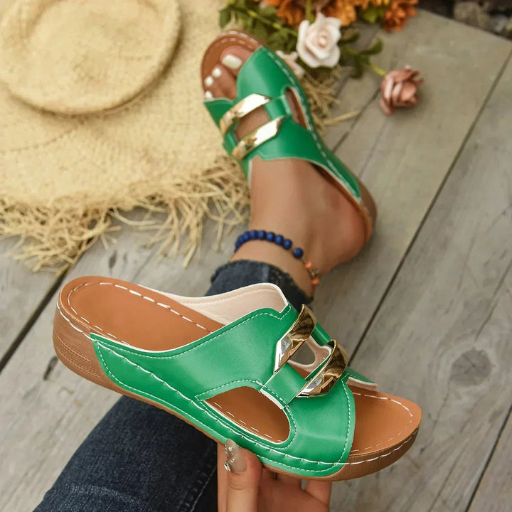 Nora | Orthopedic Wedge Sandals – Vegan Slip-On Style for Women
