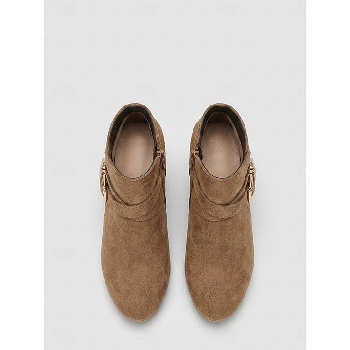 Renata | Buckle-Strap Block Heel Ankle Boots for Women