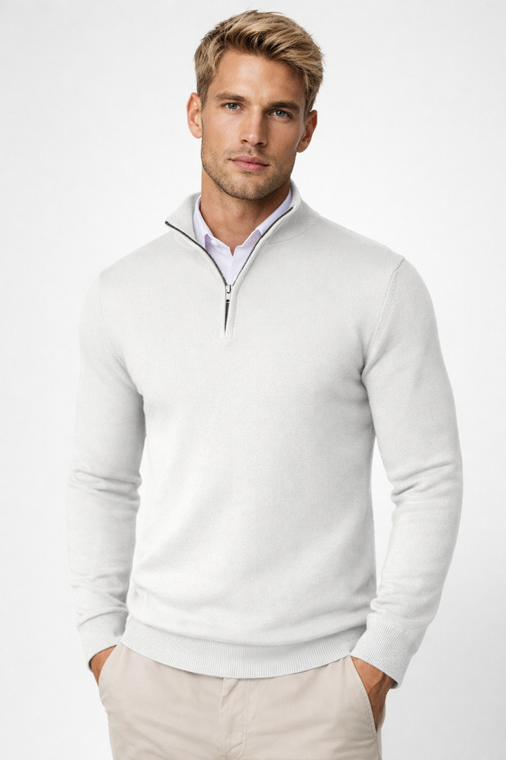 Oliver | Moderner Pullover mit halbem Reißverschluss und Stehkragen