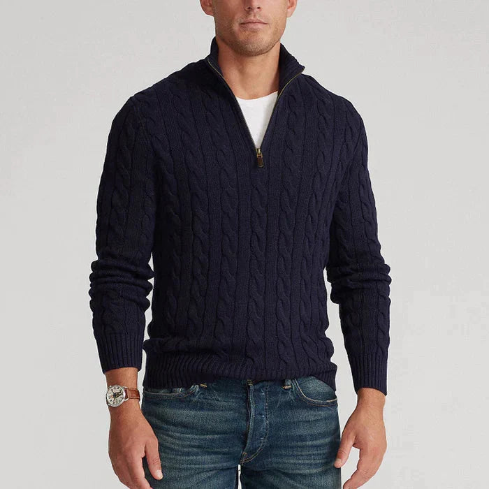 Maël | Knit Sweater – Stylish Cable Knit Design for Men