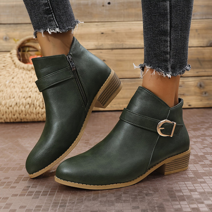 Kaitlyn | Modern Buckle-Accented Chelsea Ankle Boots