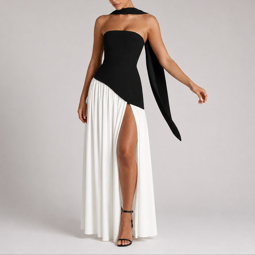Elena | Elegant Fall Wedding Strapless Maxi Dress