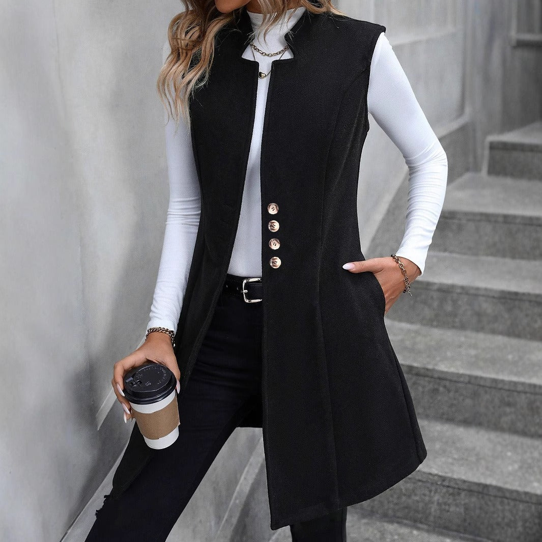 Nora | Gilet sartoriale con bottoni, chic e raffinato
