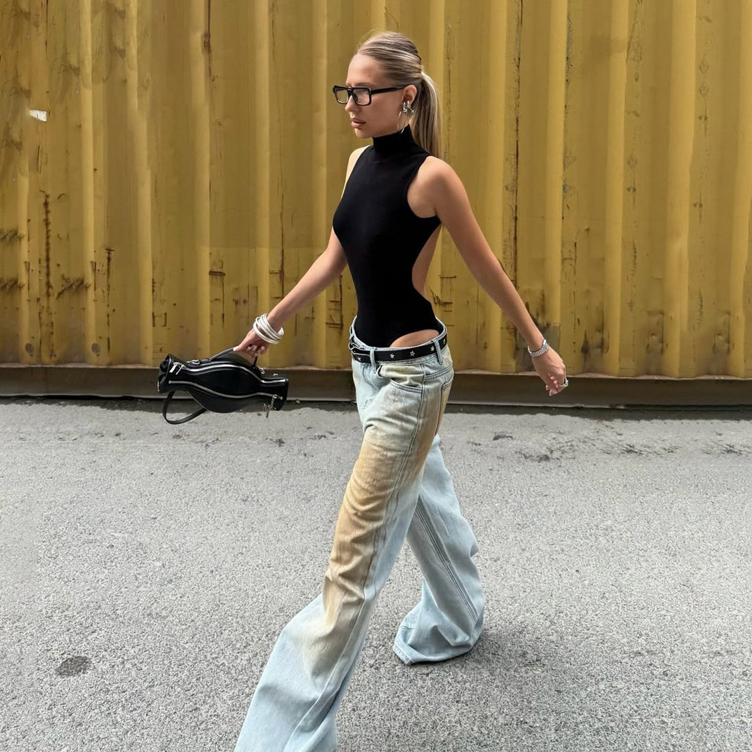 Sophia | Jeans a gamba larga dal lavaggio vintage di tendenza