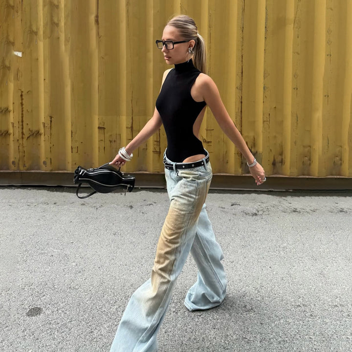 Sophia | Jeans a gamba larga dal lavaggio vintage di tendenza