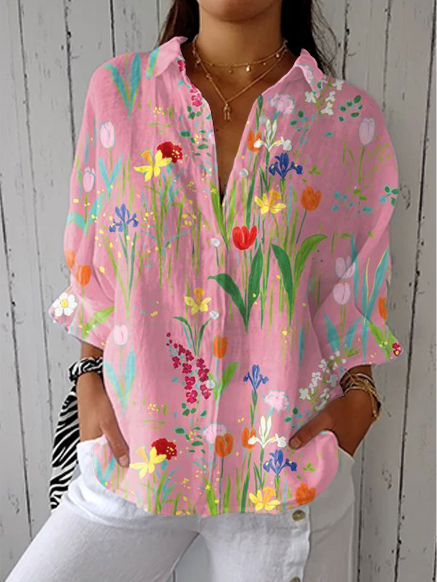 Judith | Spring Garden Blouse – Vibrant Floral Style for Women