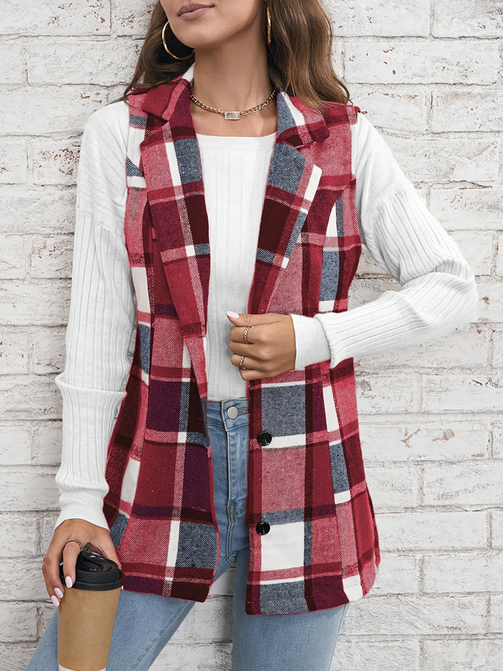 Emma | Elegant Plaid Tailored Vest