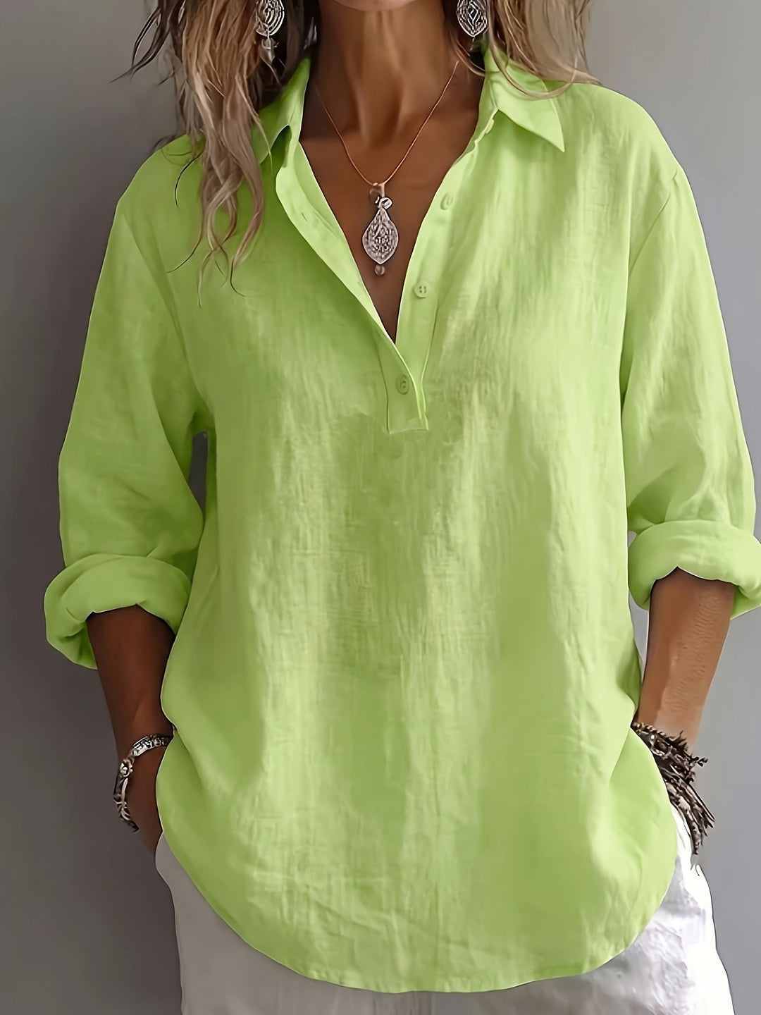 Freya | Relaxed Collared Blouse – Effortless Everyday Style for Women