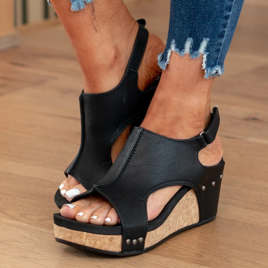 Isla | Sandali ortopedici a cuneo con morbido comfort in suede