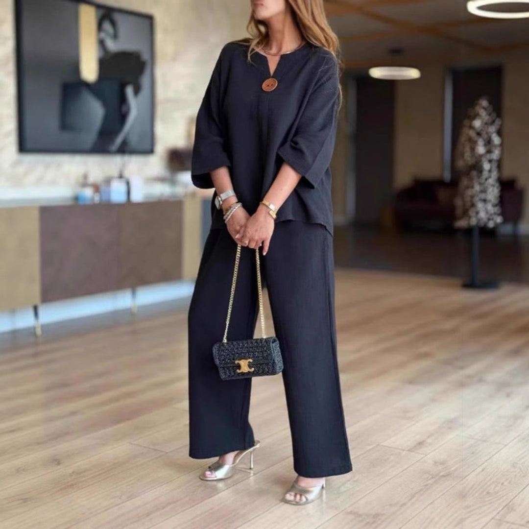 Rebecca | Lockeres Tunika-Oberteil und Set aus Hosen mit weitem Bein