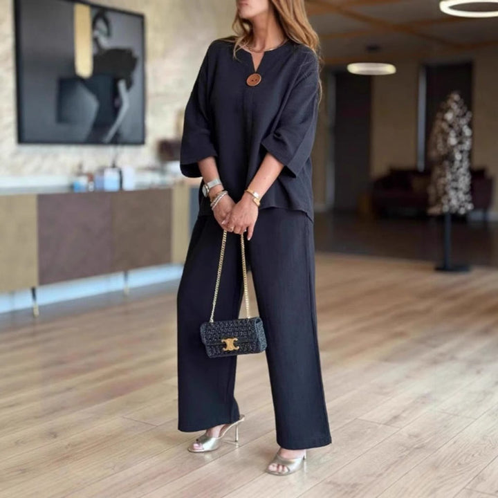 Rebecca | Lockeres Tunika-Oberteil und Set aus Hosen mit weitem Bein