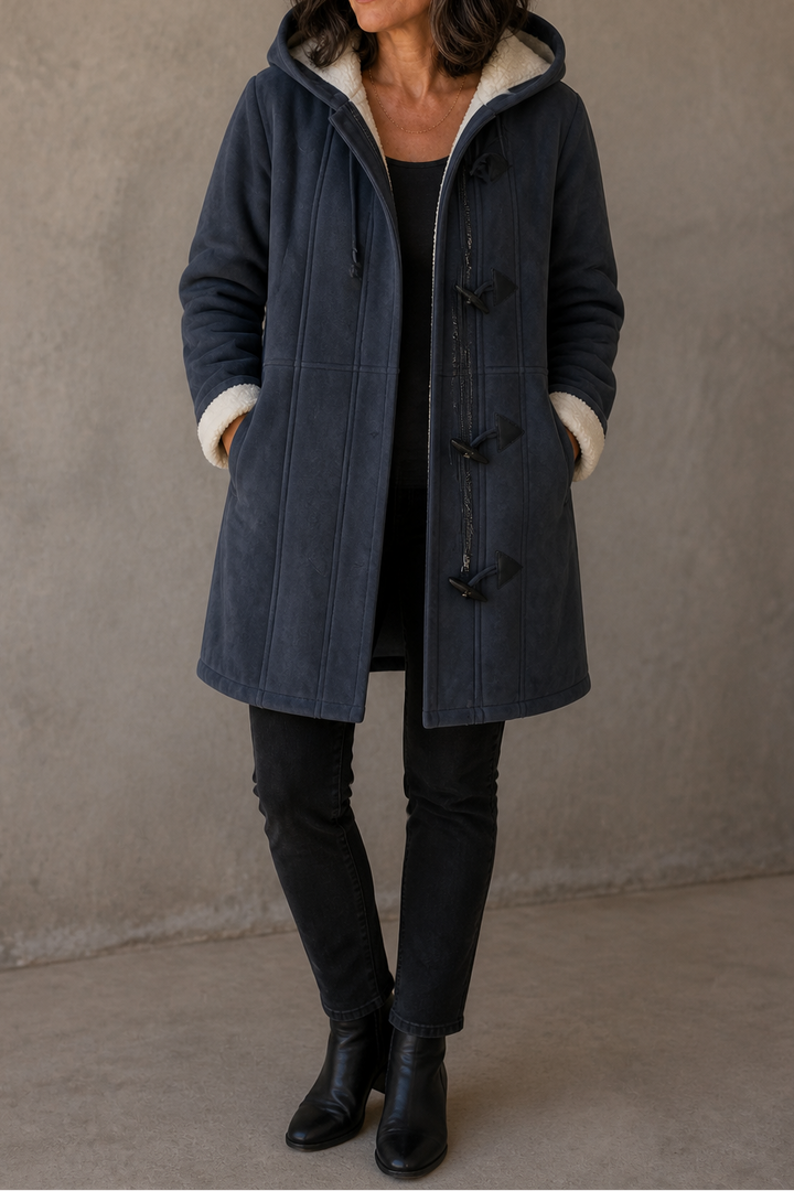 Suedeluxe | Hooded Faux Suede Coat with Plush Lining