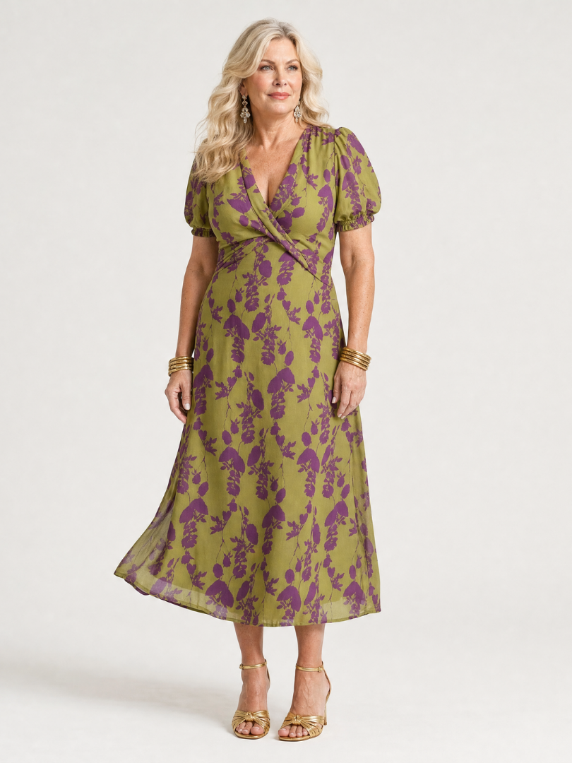 Virel | Floral Midi Dress – Wrap Style for Everyday Wear