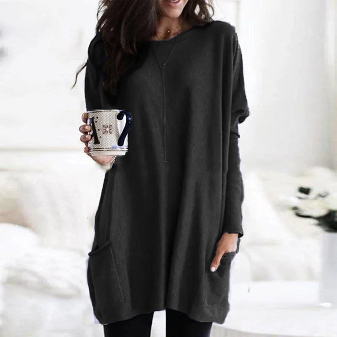 Briella | Übergroßes Langarm-Tunikakleid mit Taschen