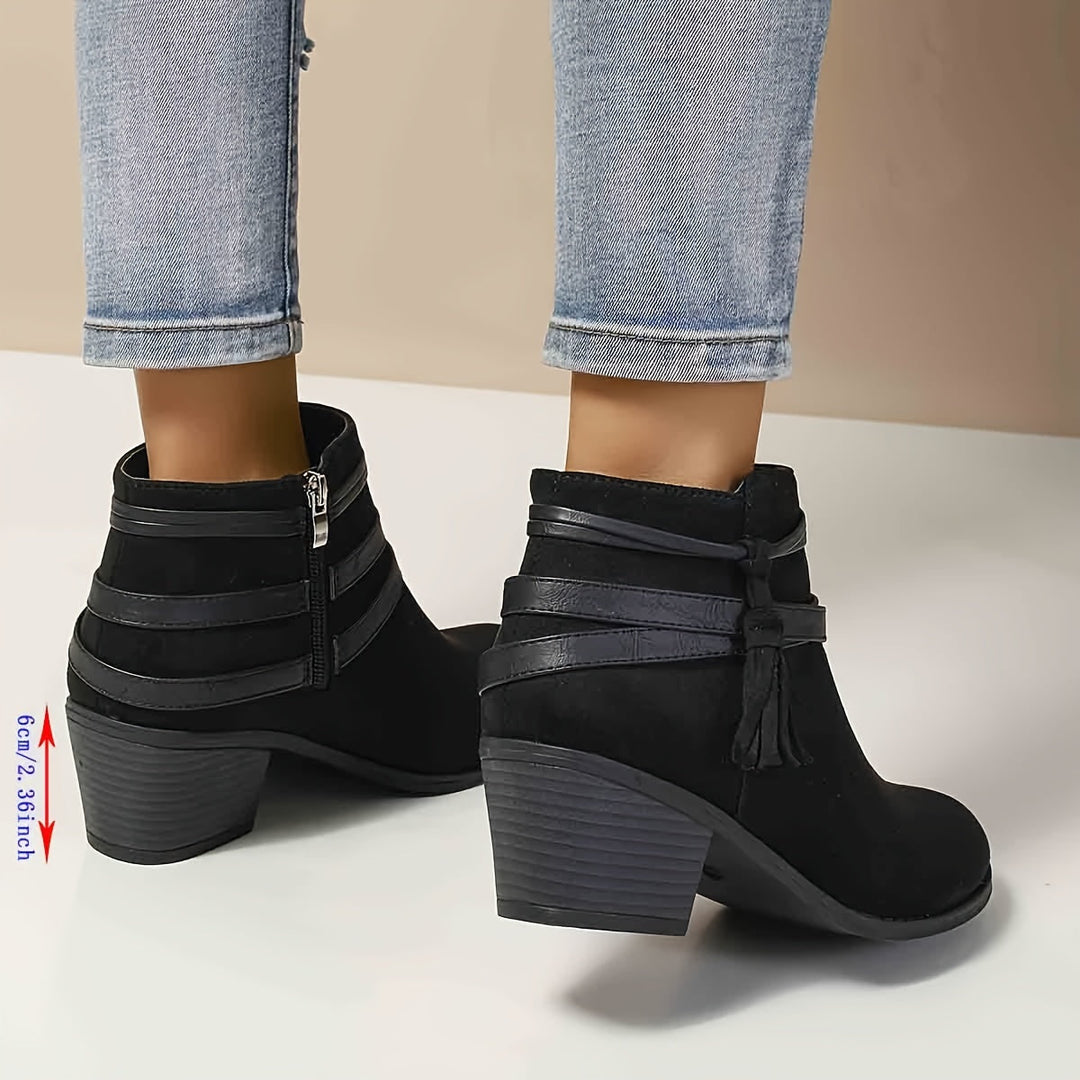 Annabelle | Refined And Versatile Tassel Ankle Boots