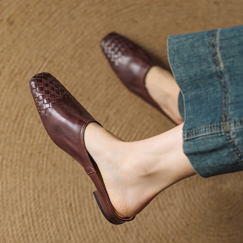 Mia | Zoccoli slip-on in pelle intrecciata, eleganti e comodi
