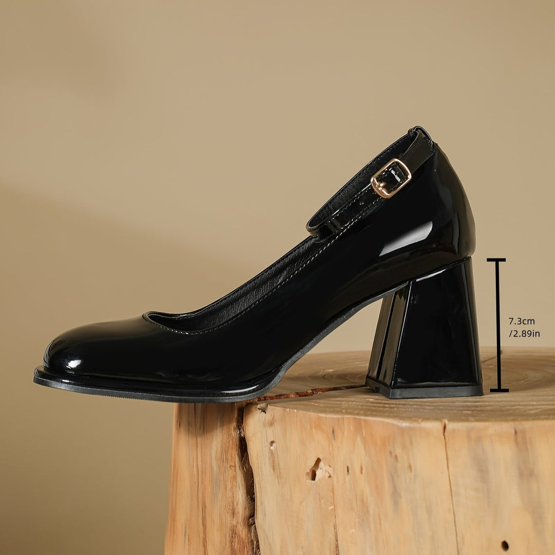 Celeste | Classic Patent Strap Heels – Elegant Style for Women