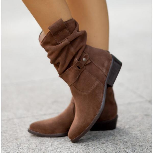 Dede | Relaxed-Fit Slouch Ankle Boots with Low Block Heel