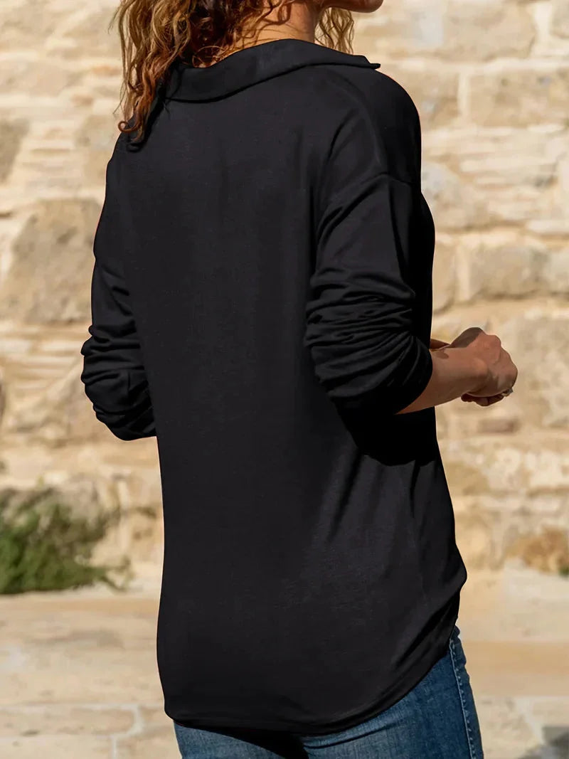 Isabella | Ribbed Half-Zip Sweatshirt For Chic Everyday Comfort
