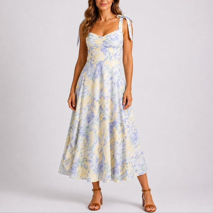 Penelope | Classic Fall Wedding Floral Ruched Midi Dress