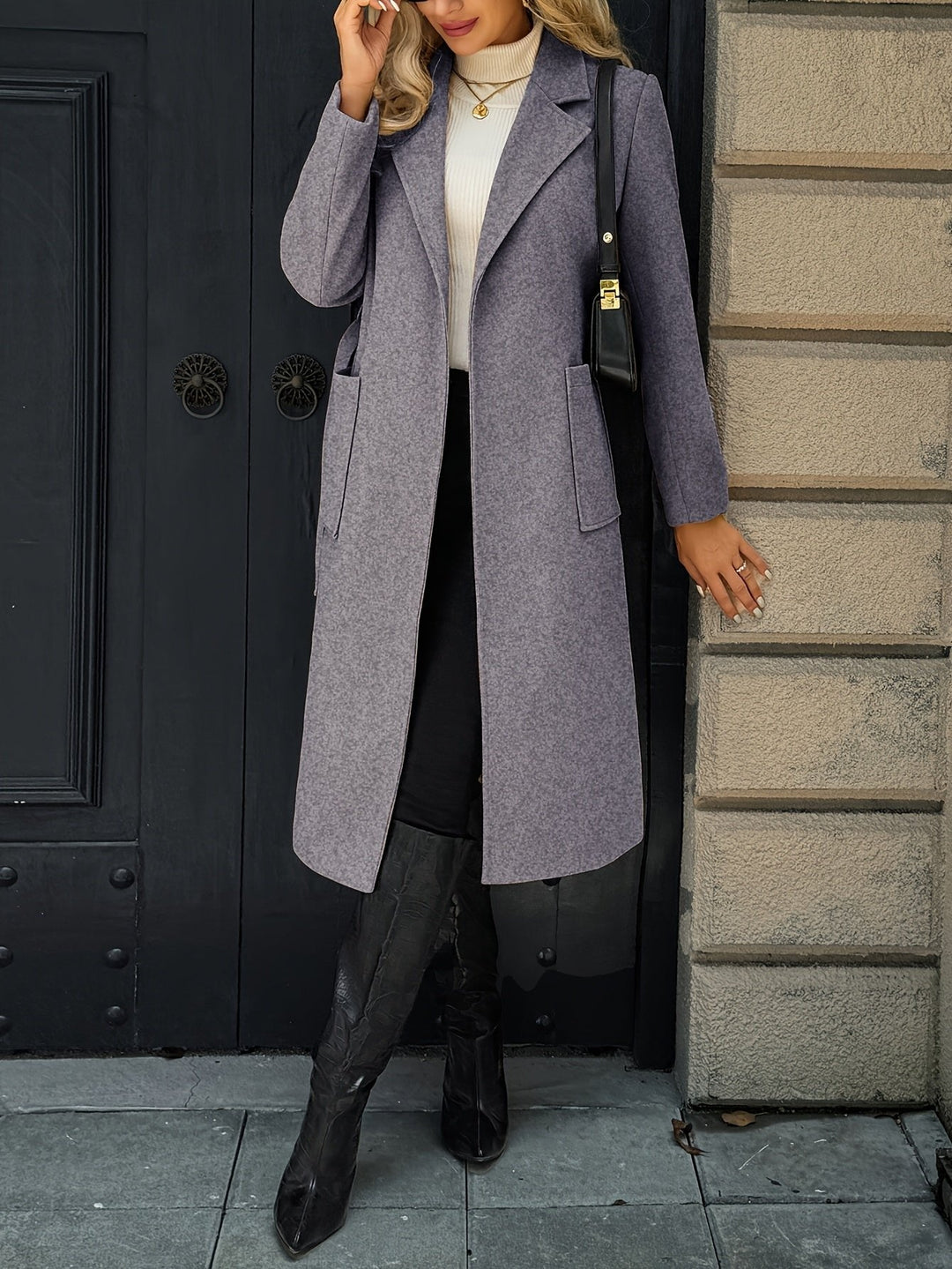 Evangeline | Long Coat – Timeless Belted Style for Women