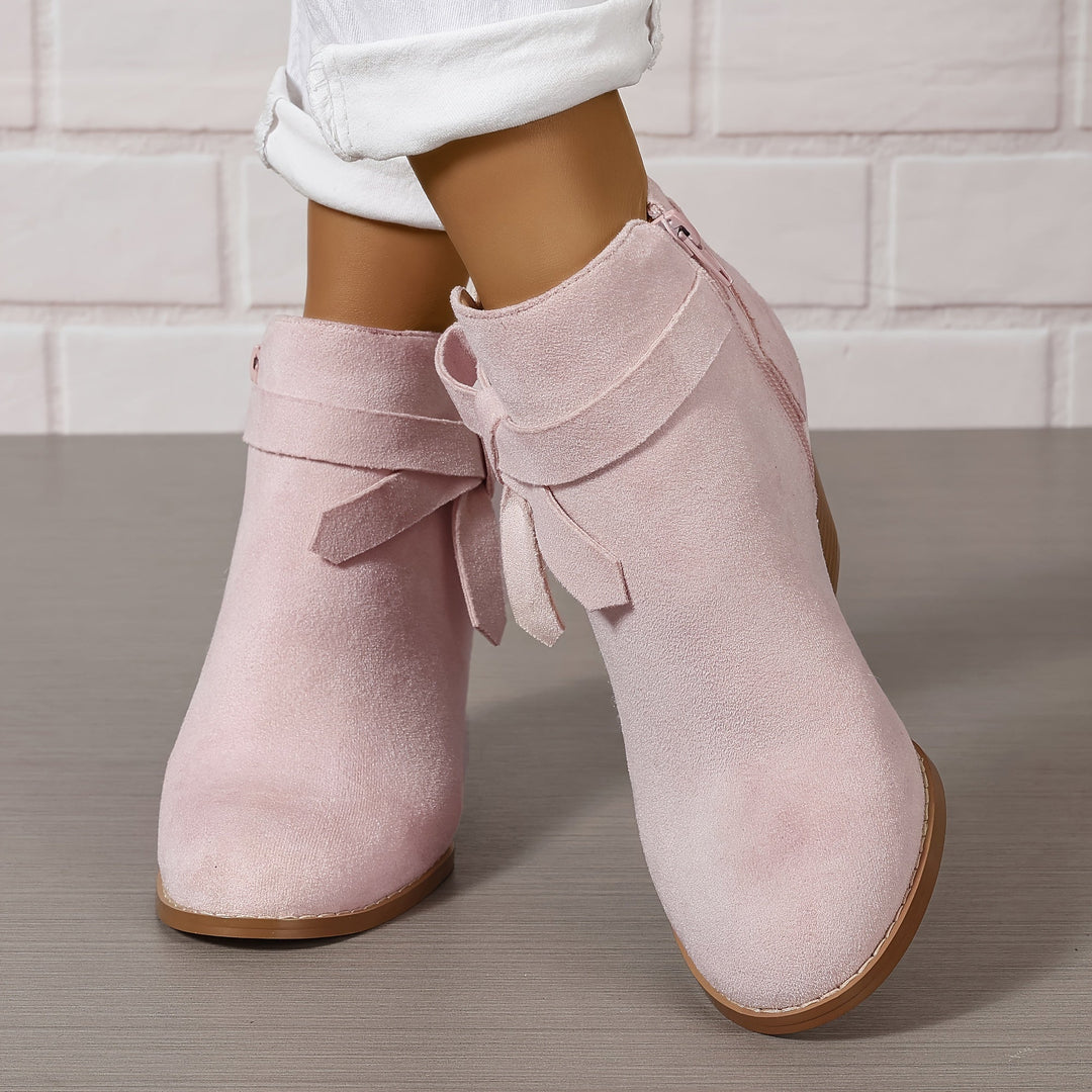 Daisy | Feminine And Sophisticated Bow Detail Ankle Boots
