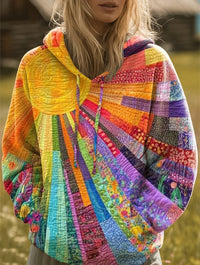 Isla | Colorful And Artistic Bohemian Patchwork Hoodie