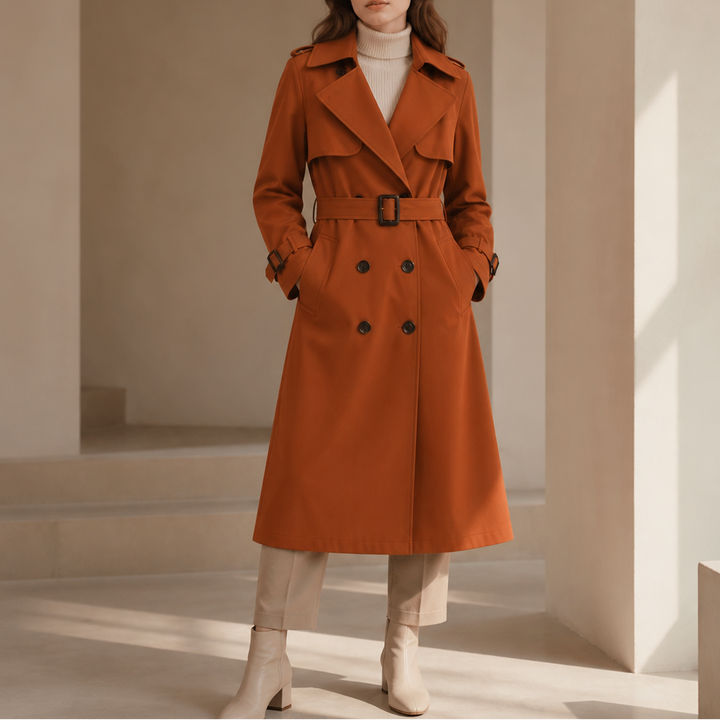 Winterly | Mid-Length Trench Coat – Belted Style for Women