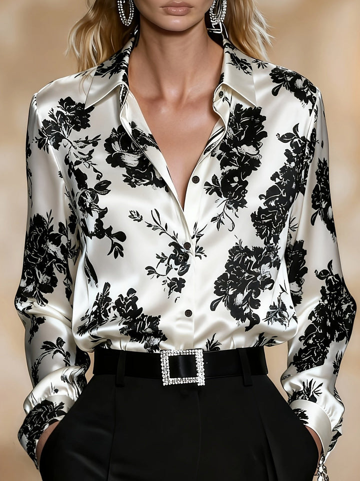 Cecily | Floral Blouse – Elegant Silk Design for Women