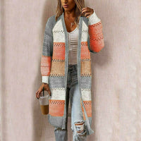 Natalie | Moderner Cardigan aus Baumwollmischgewebe mit Streifenmuster