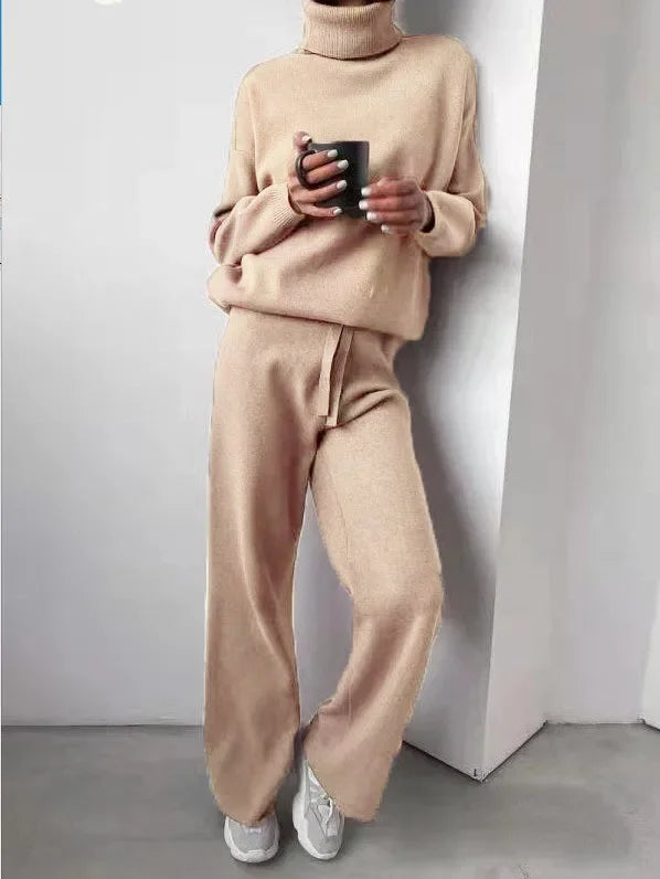 Marina | Elegante e confortevole completo a maglia a due pezzi con dolcevita