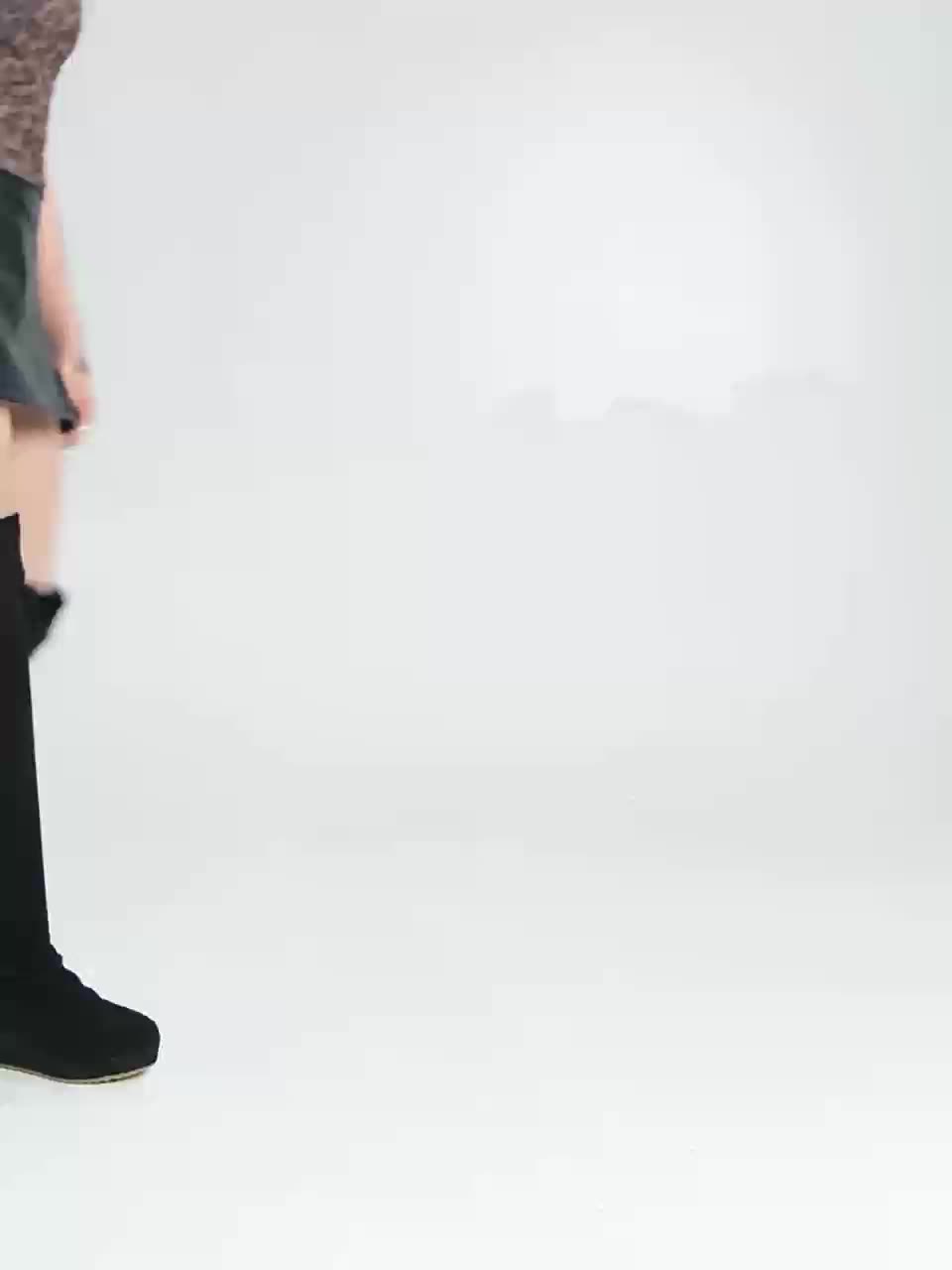 Gemma | Chic Stretch Woven Wedge Knee High Boots