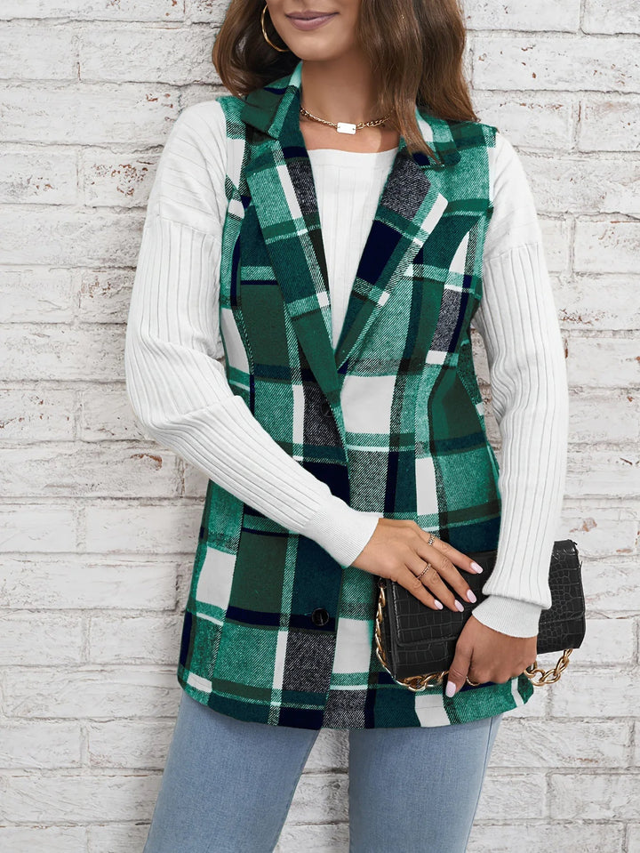 Emma | Elegant Plaid Tailored Vest
