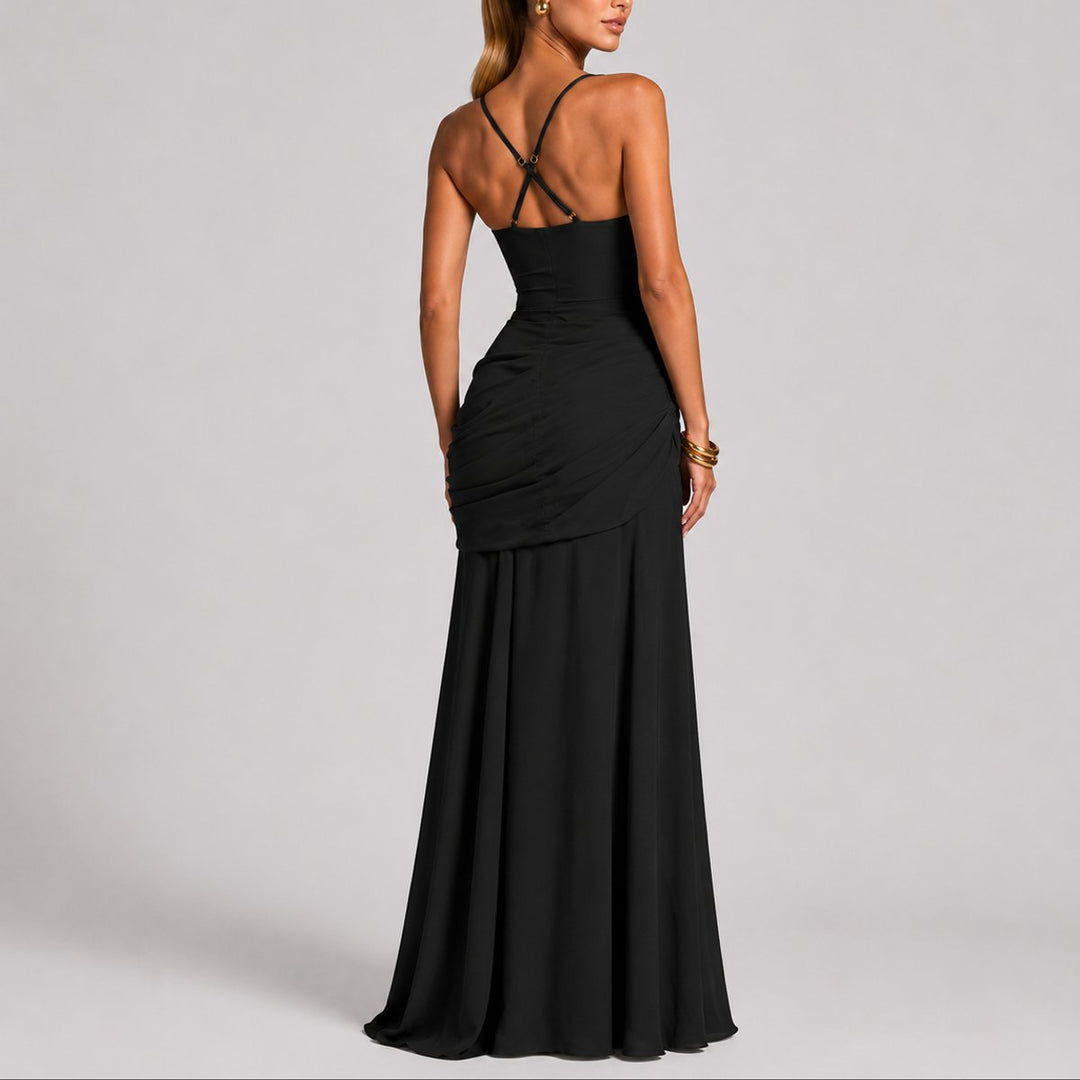 Grace | Elegantes und leichtes gerafftes Maxikleid für Herbsthochzeiten