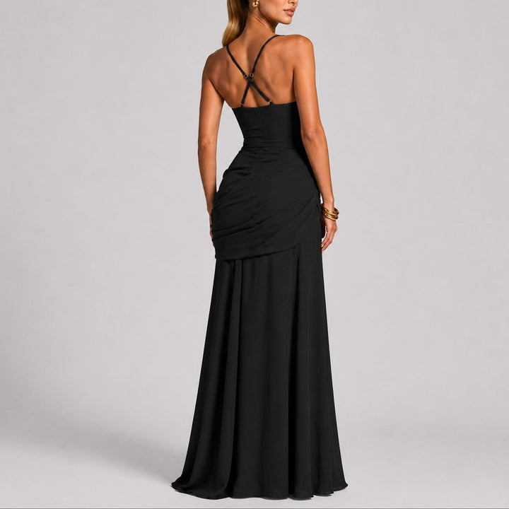 Grace | Elegantes und leichtes gerafftes Maxikleid für Herbsthochzeiten