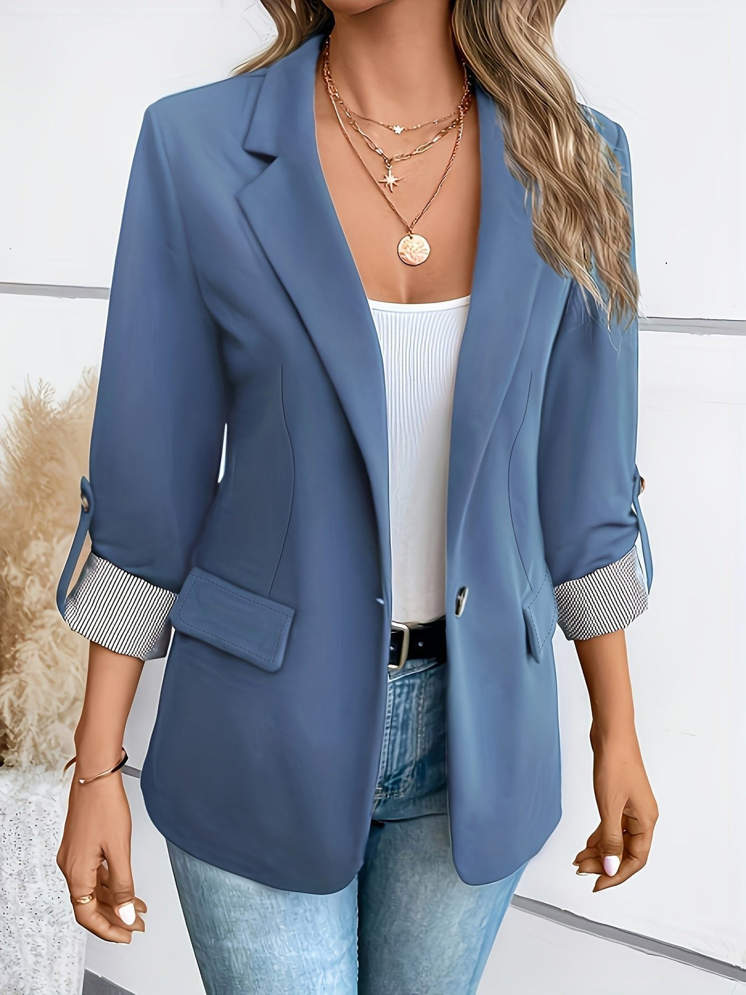 Beatrice | Elegant And Versatile Roll-Up Sleeve Blazer