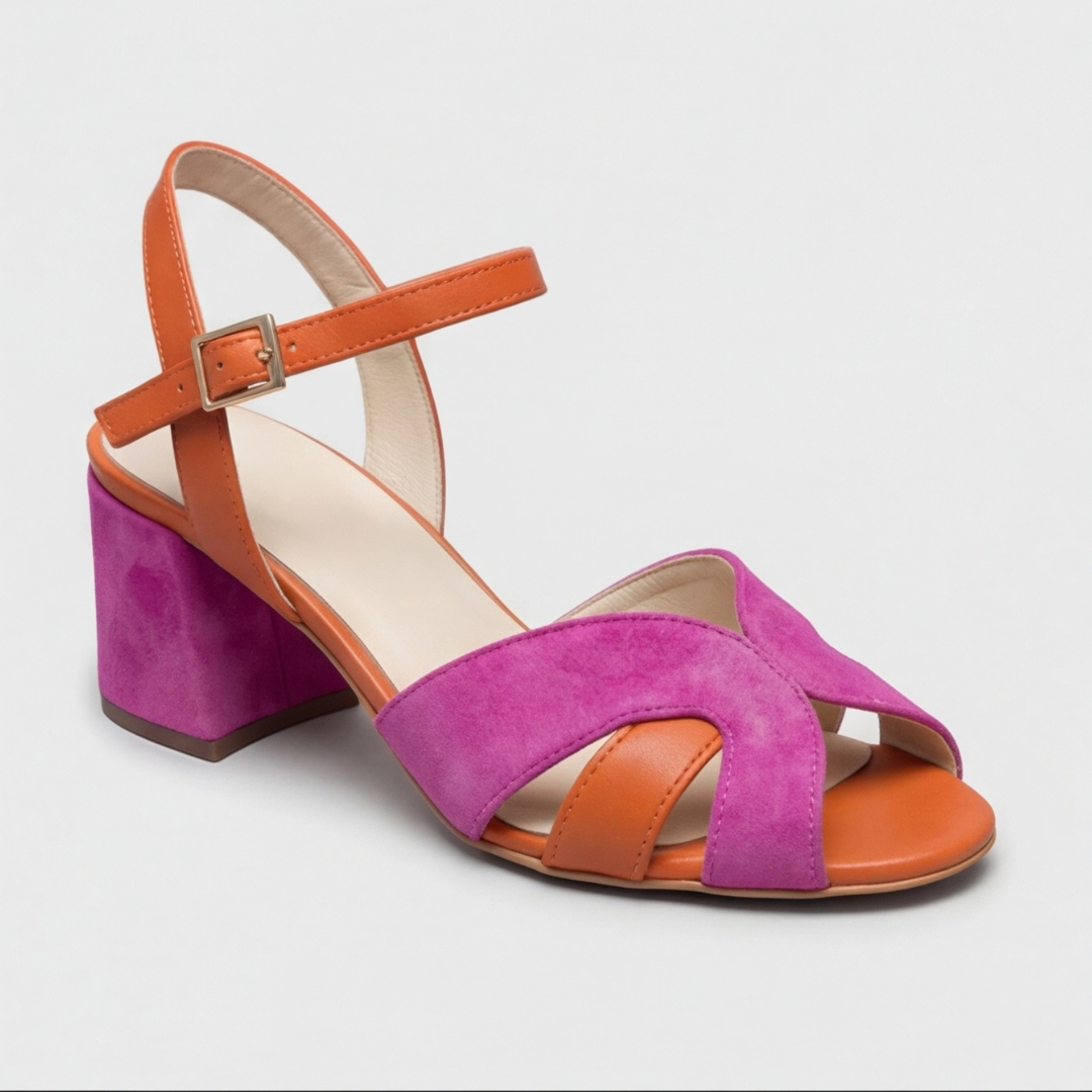 Amanda | Orthopedic Heels – Modern Color Block Design for Women