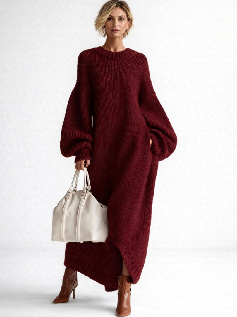 Valeria | Oversized Knit Maxi Dress for Women