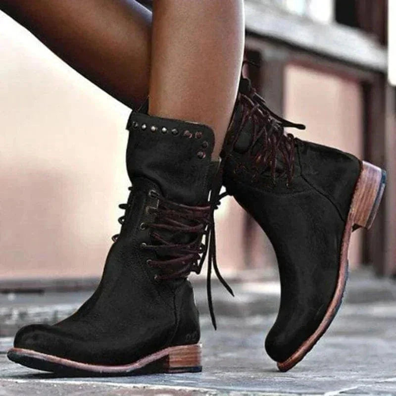 Luna | Stylish Lace-Up Ankle Boots For Your Western Wardrobe
