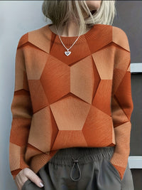 Leah | Moderner geometrisch gemusterter Strickpullover