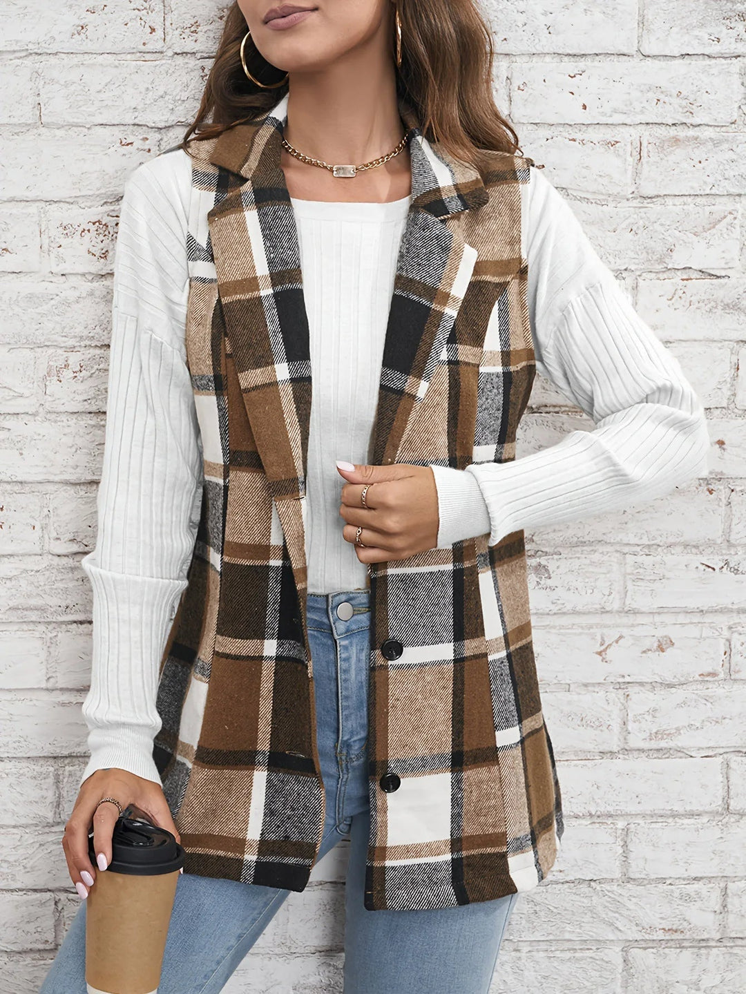 Emma | Elegant Plaid Tailored Vest