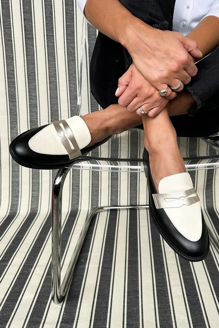 Annabelle | Sophisticated Two-Tone Loafers with a Modern Accent