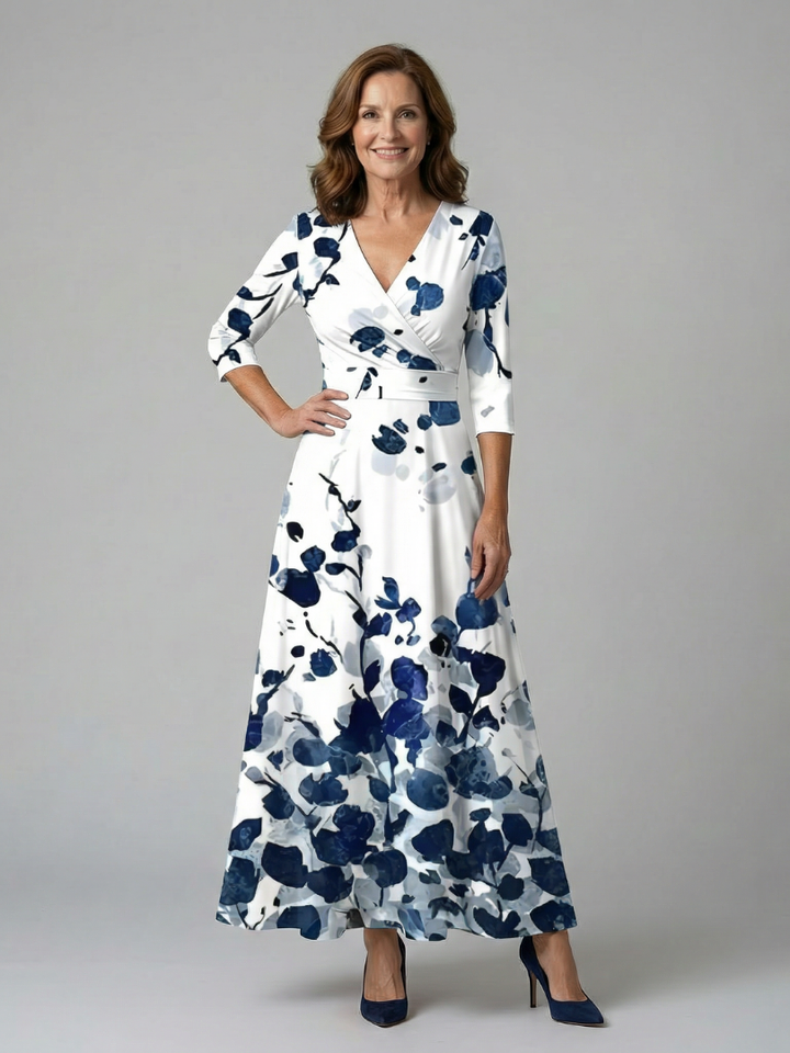 Celine | Midi Dress – Floral Cross Wrap Style for Women