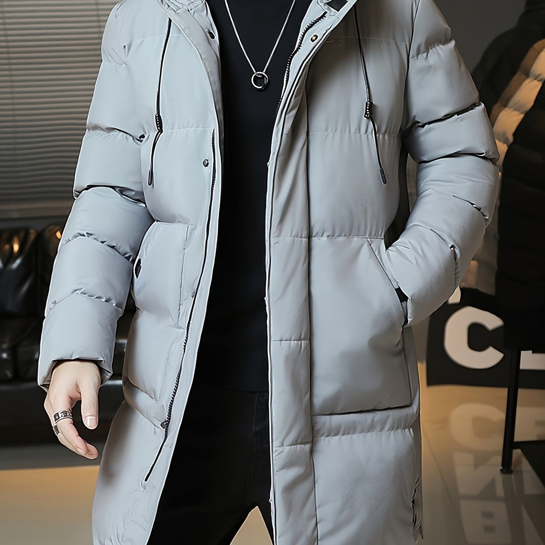 Donovan | Longline Puffer Coat – Stylish Hooded Design for Men