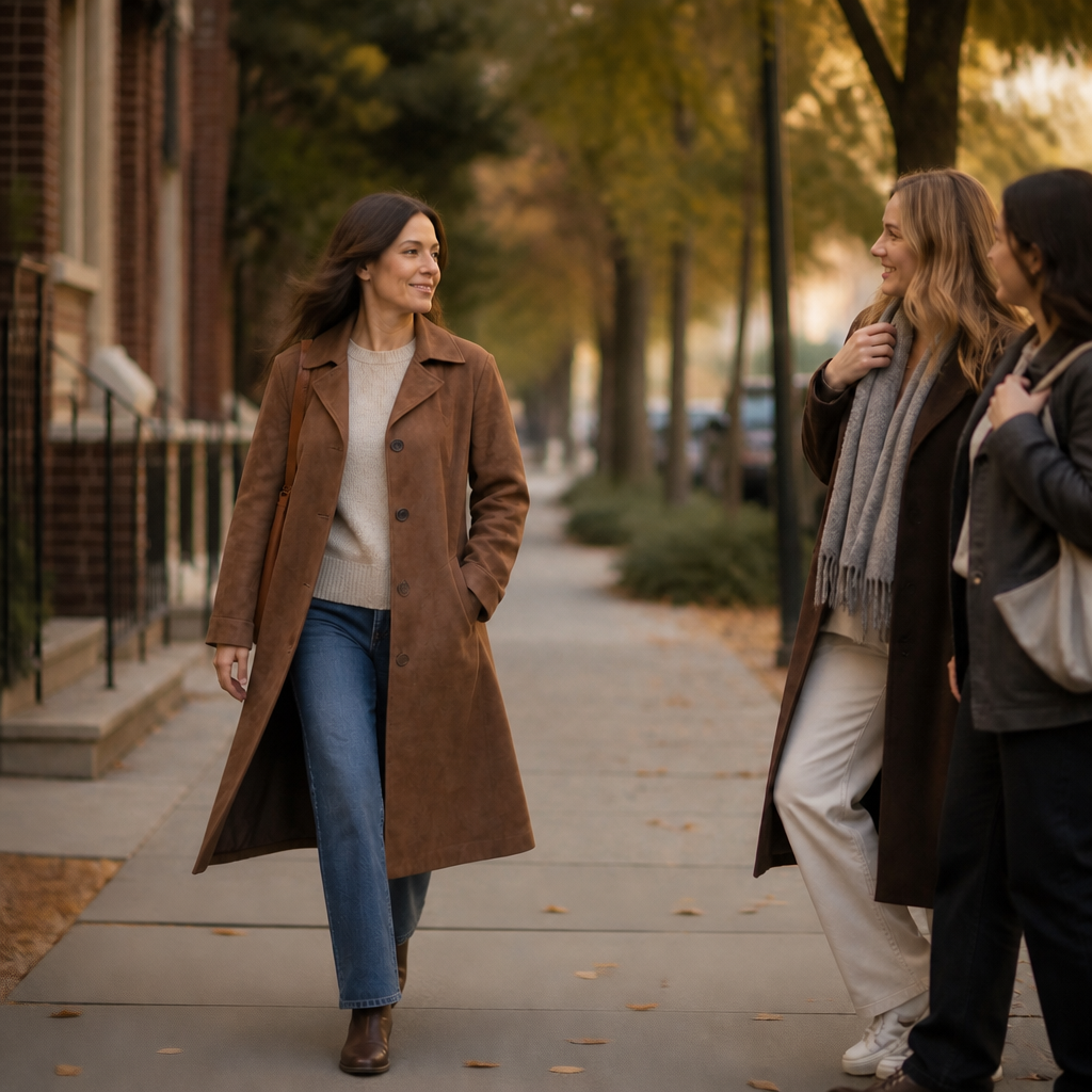 Draperie | Suede Trench Coat – Soft Unstructured Style